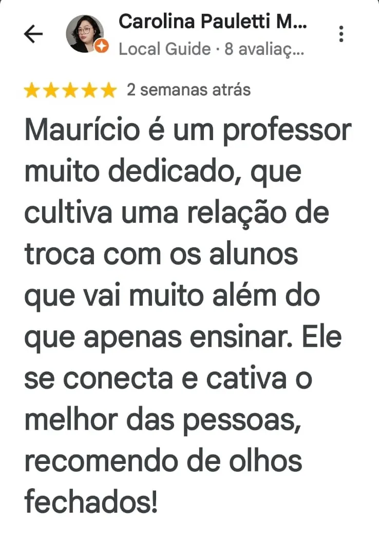 Avaliação de Carolina Pauletti M.