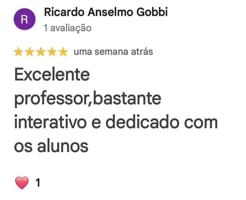 Avaliação de Ricardo Anselmo Gobbi